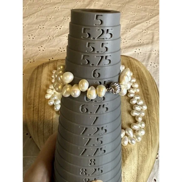 Vintage Freshwater Pearl Necklace & Bracelet Set 14K Gold Clasp Marked 585 - Picture 2 of 7